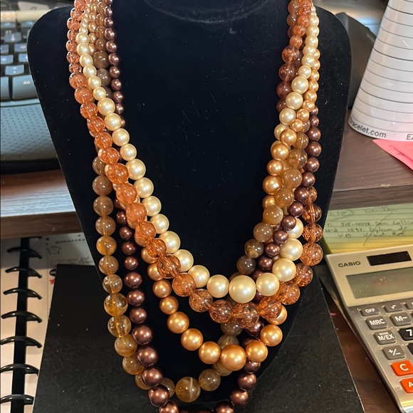 Chic Multi-Strand Beaded Necklace - Picture 1 of 2